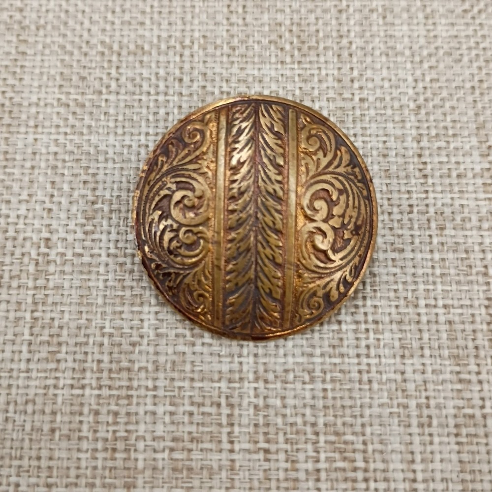Antique Victorian Brass Button Cricket Cage Filigree Cut Steel Engraved Lot of 5 - Picture 9 of 15